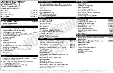 2023 Lexus RX 350 Luxury