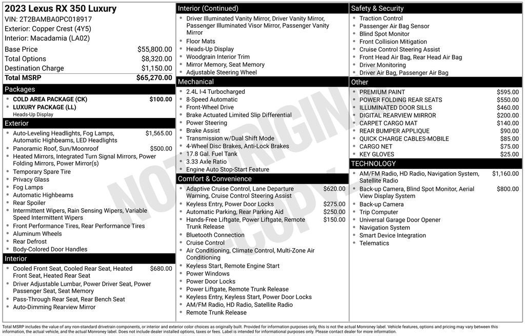 2023 Lexus RX 350 Luxury