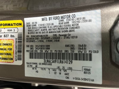 2020 Lincoln MKZ Standard