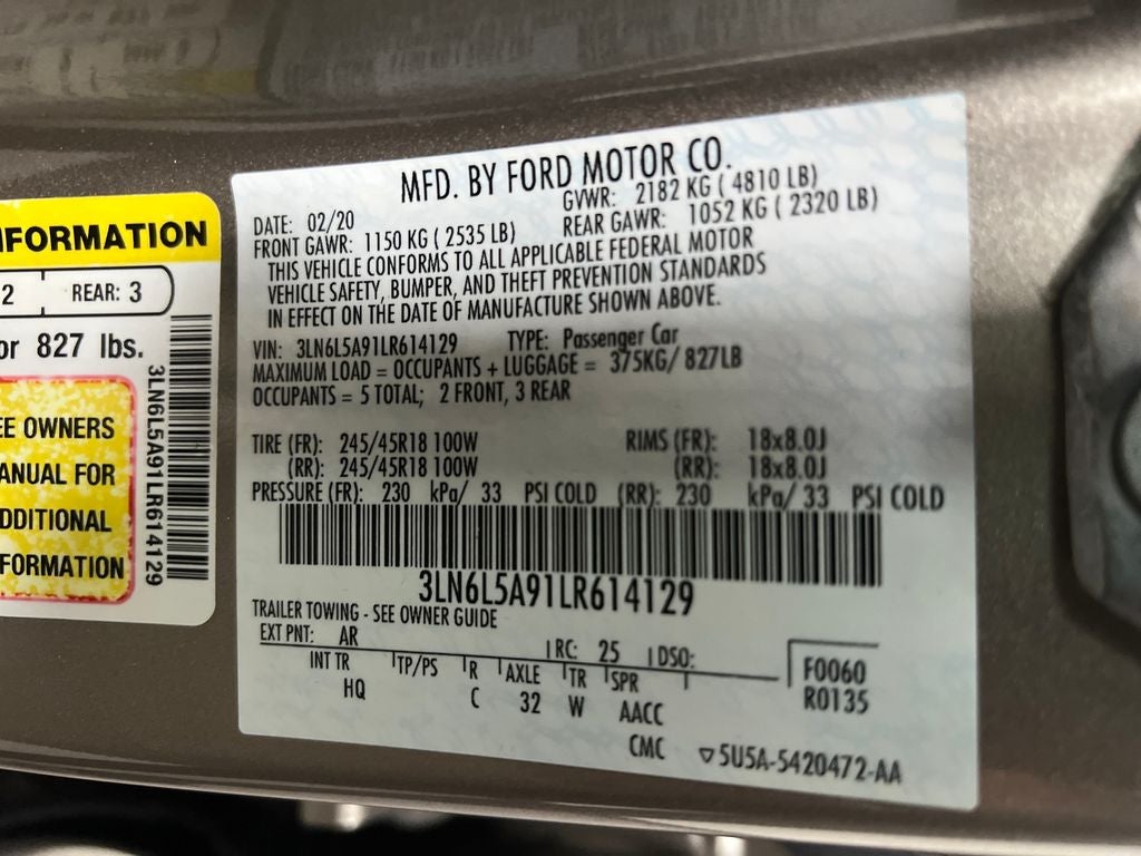 2020 Lincoln MKZ Standard