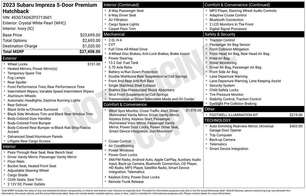 2023 Subaru Impreza Premium