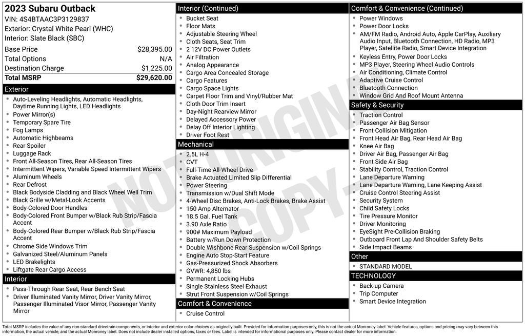 2023 Subaru Outback 2.5i