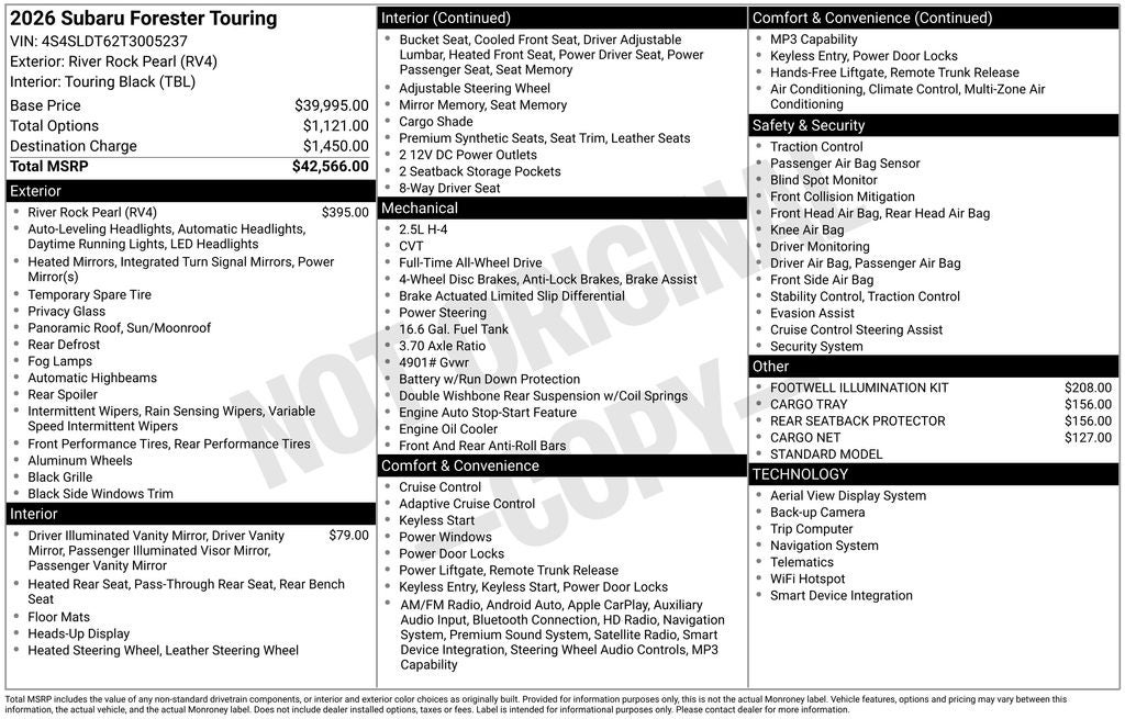 2026 Subaru Forester Touring