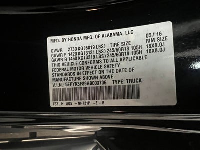2017 Honda Ridgeline Black Edition