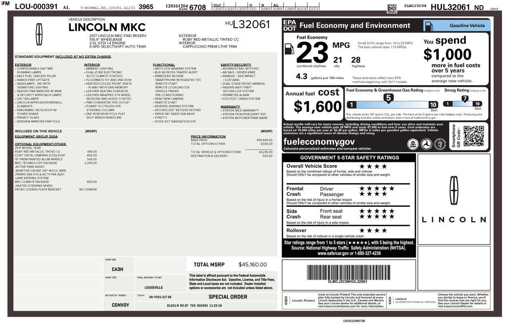 2017 Lincoln MKC Reserve