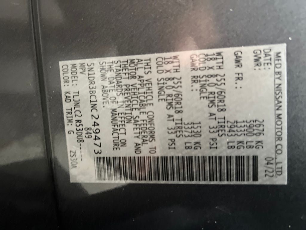 2022 Nissan Pathfinder SV