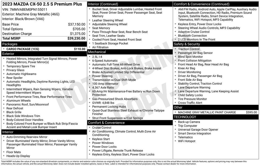 2023 Mazda Mazda CX-50 2.5 S Premium Plus Package