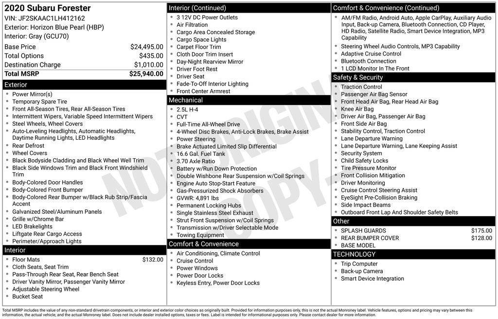 2020 Subaru Forester Base