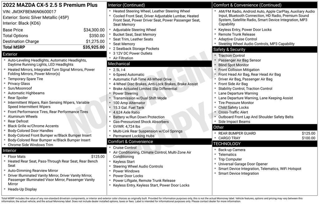 2022 Mazda Mazda CX-5 2.5 S Premium Plus Package
