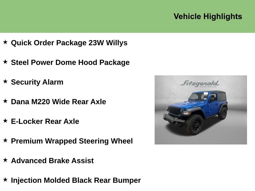 2026 Jeep Wrangler WRANGLER 2-DOOR WILLYS