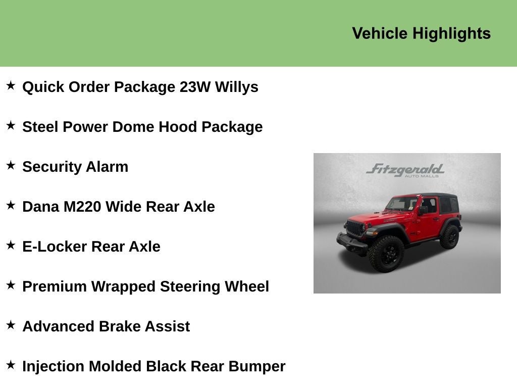 2026 Jeep Wrangler WRANGLER 2-DOOR WILLYS