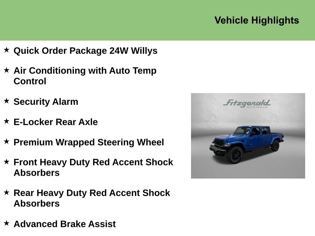 2026 Jeep Gladiator GLADIATOR WILLYS 4X4