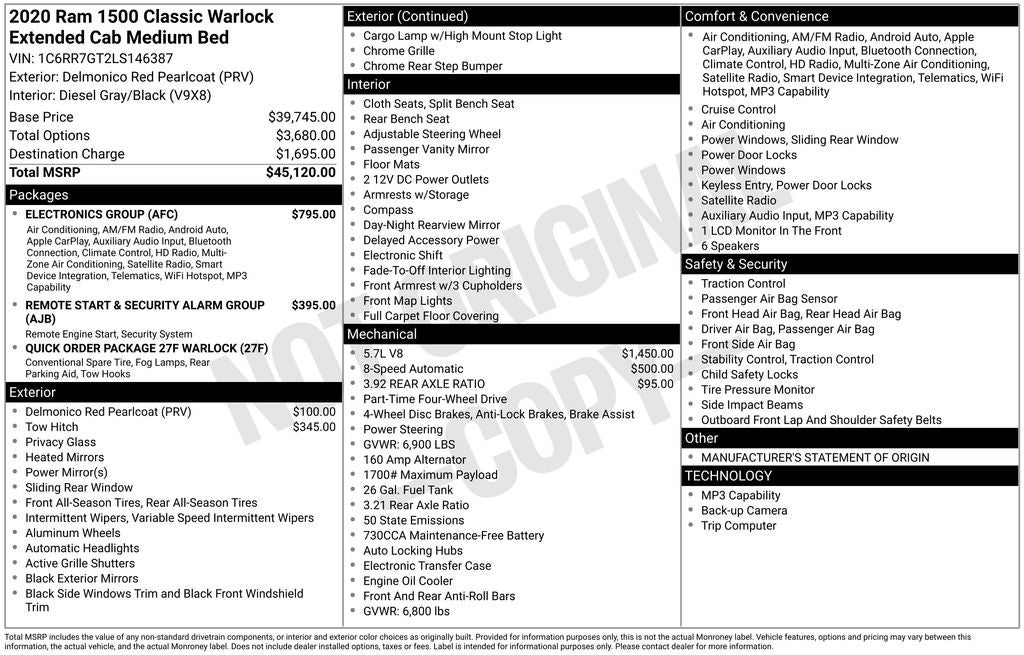 2020 RAM 1500 Classic Warlock