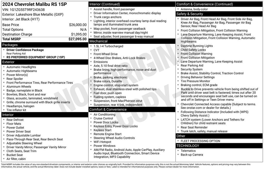2024 Chevrolet Malibu RS