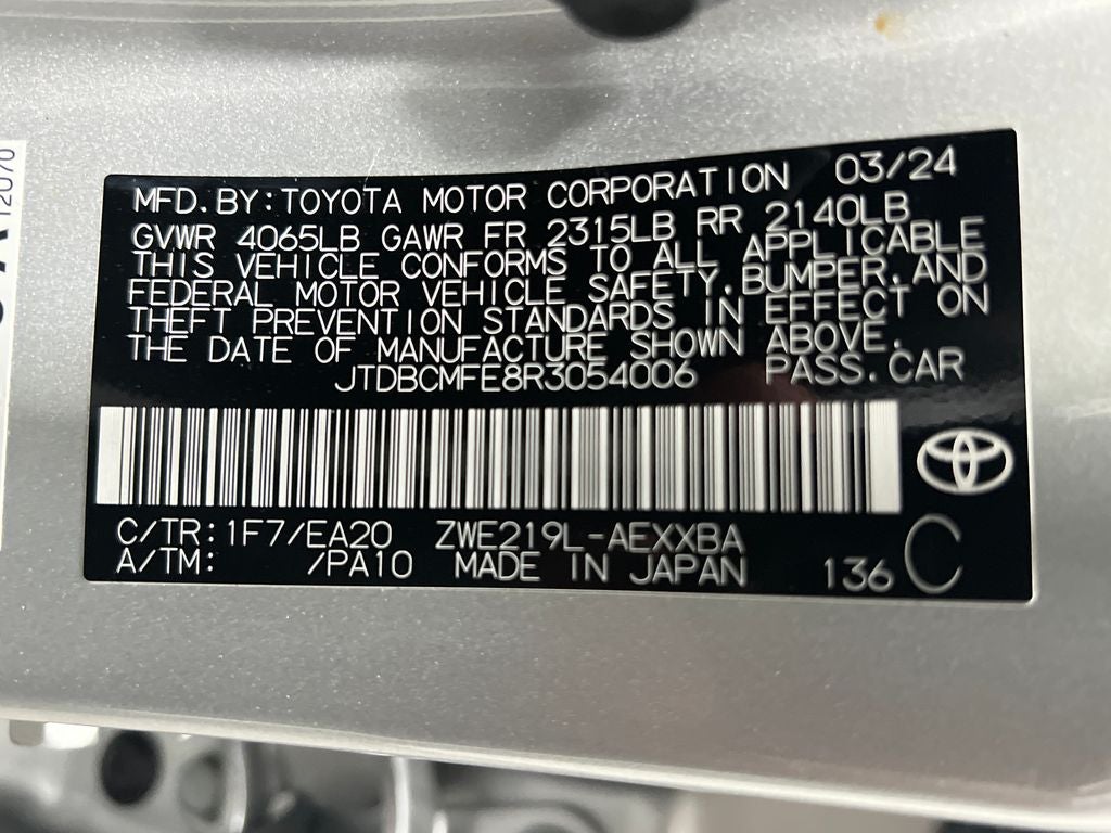 2024 Toyota Corolla Hybrid XLE