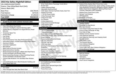 2022 Kia Seltos Nightfall